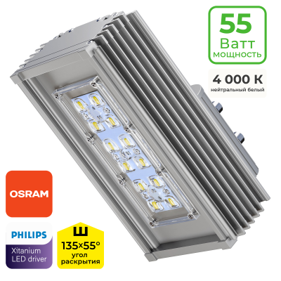 Уличный светодиодный светильник IO-STREET55 (S55S-4KPHOSSH135x55)