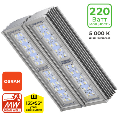 Уличный светодиодный светильник IO-STREET220S (S220/2S-5KMWOSSH135x55)